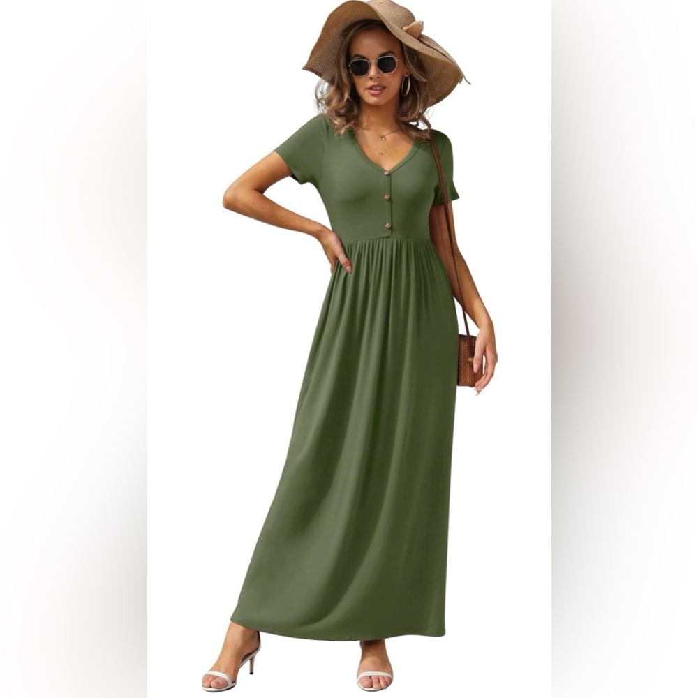 Chic Olive Maxi Dress